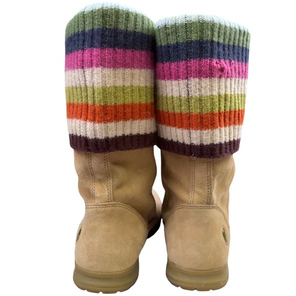 Coach Tatum Q247 Boots Womens 8M Tan Suede Wool Knit Cuff - Picture 3 of 11